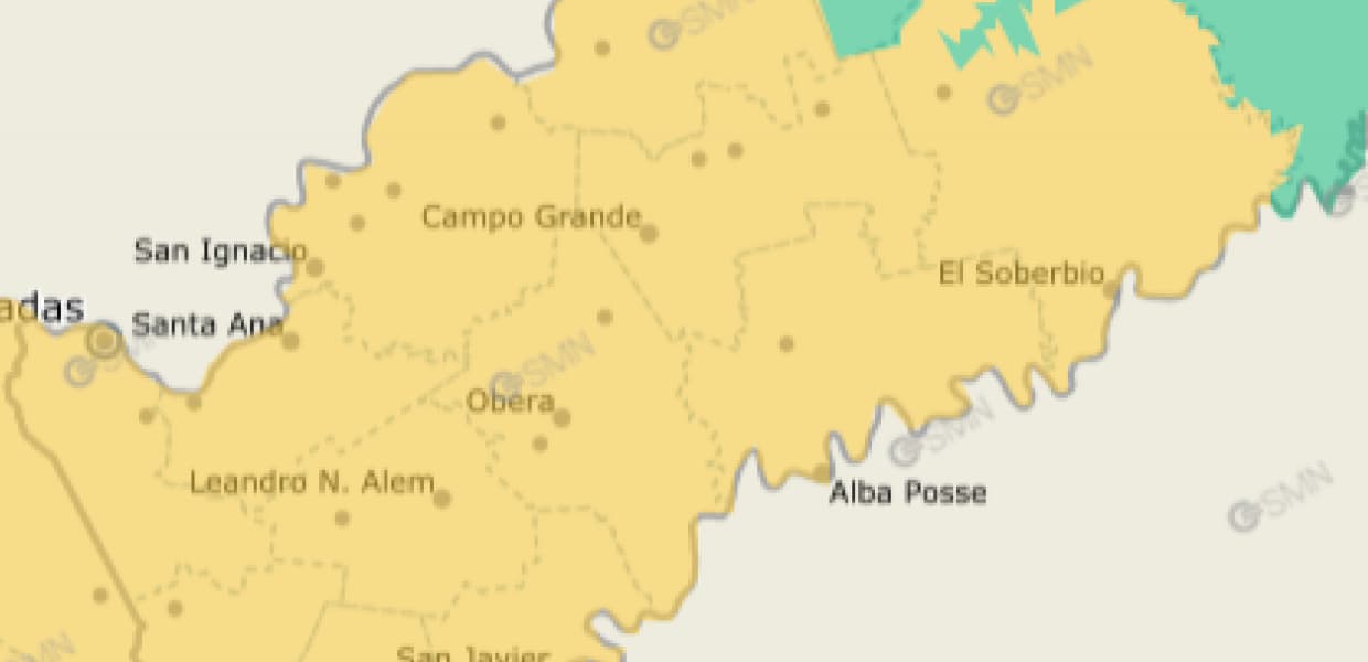 Imagen de portada para Alerta Amarilla por Tormentas en Misiones para este Sábado