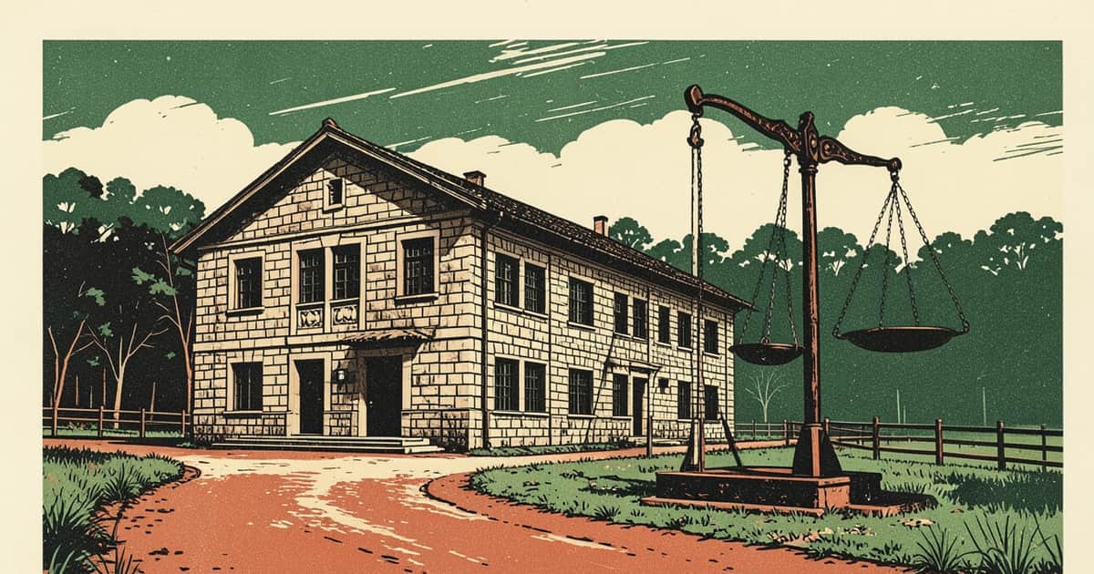 Ilustración editorial de portada sobre Paró la UNaM y la Justicia insiste, con eco en San Vicente