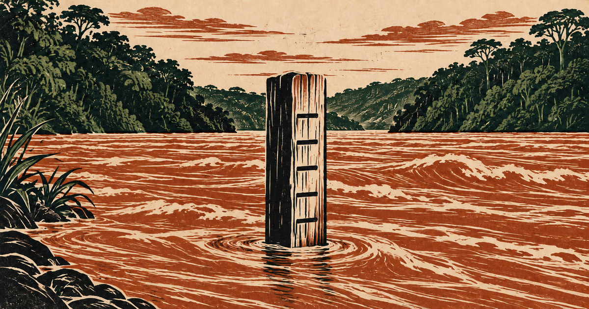 Ilustración editorial de portada sobre Uruguay: la crecida de julio no fue la peor en 46 años