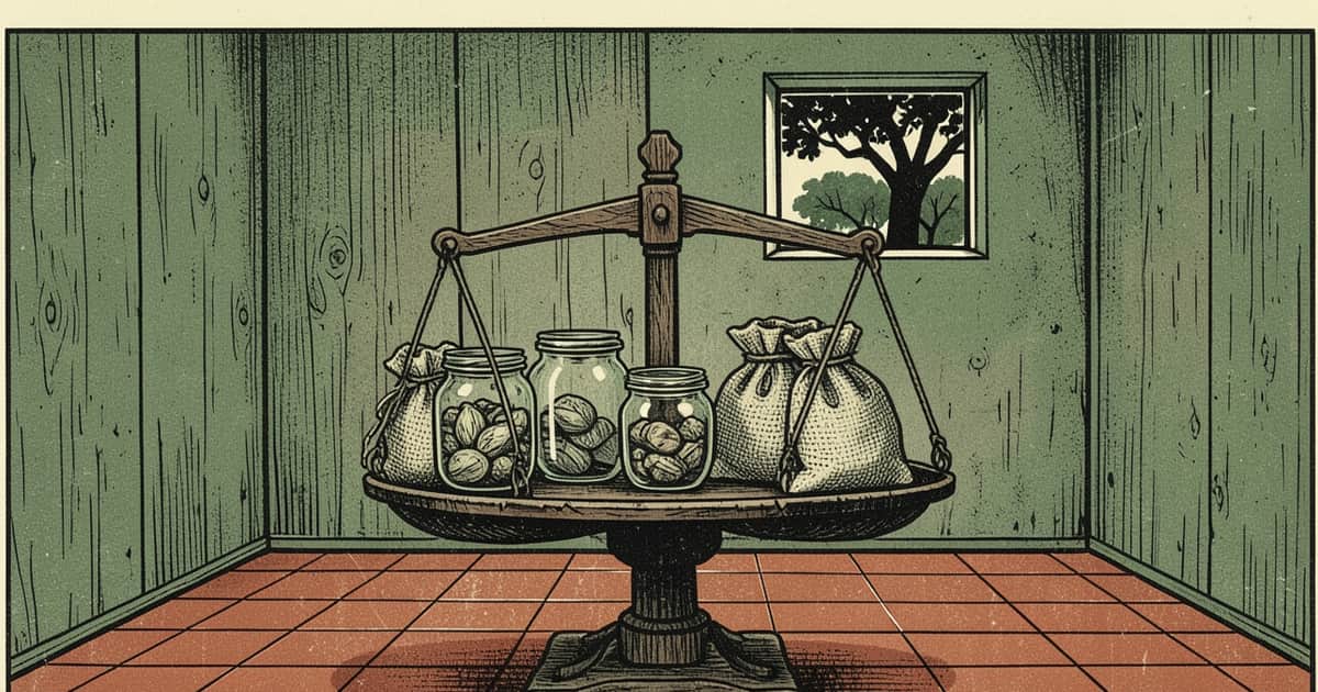 Ilustración editorial de portada sobre Alimentos cayó 2% real en Misiones pese a subir 194%