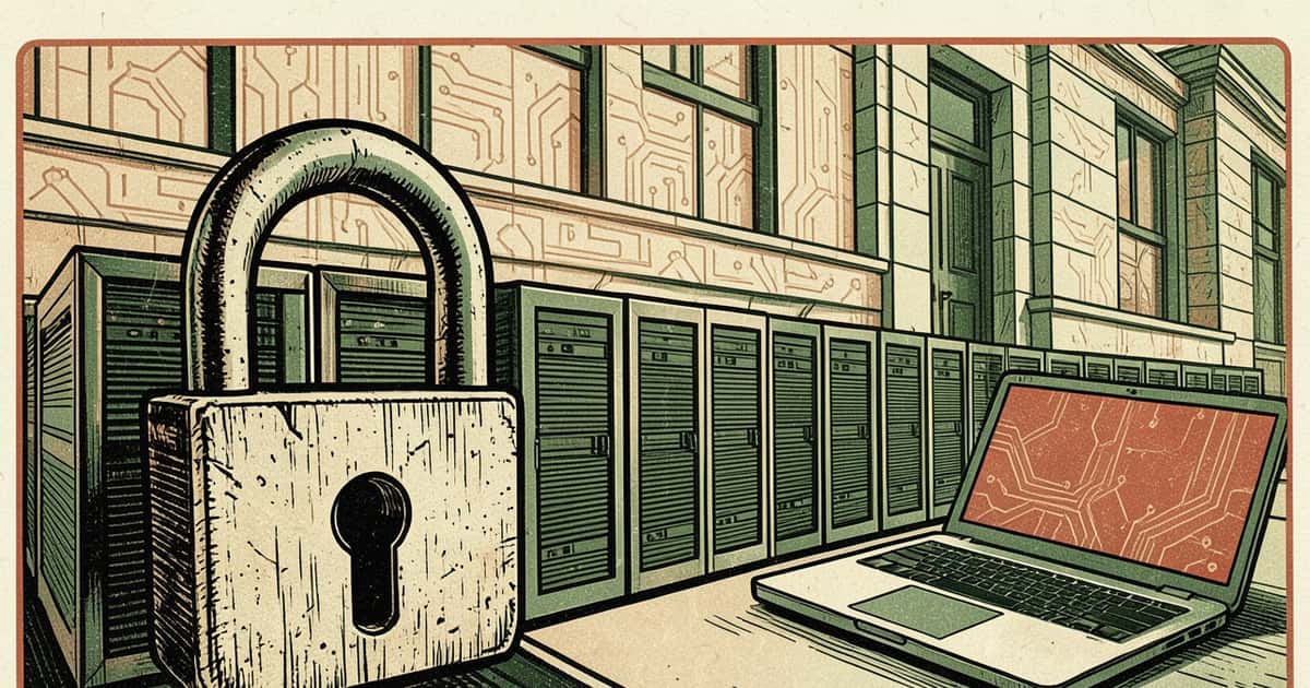 Ilustración editorial de portada sobre Australia denuncia que una IA de OpenAI violó su web oficial