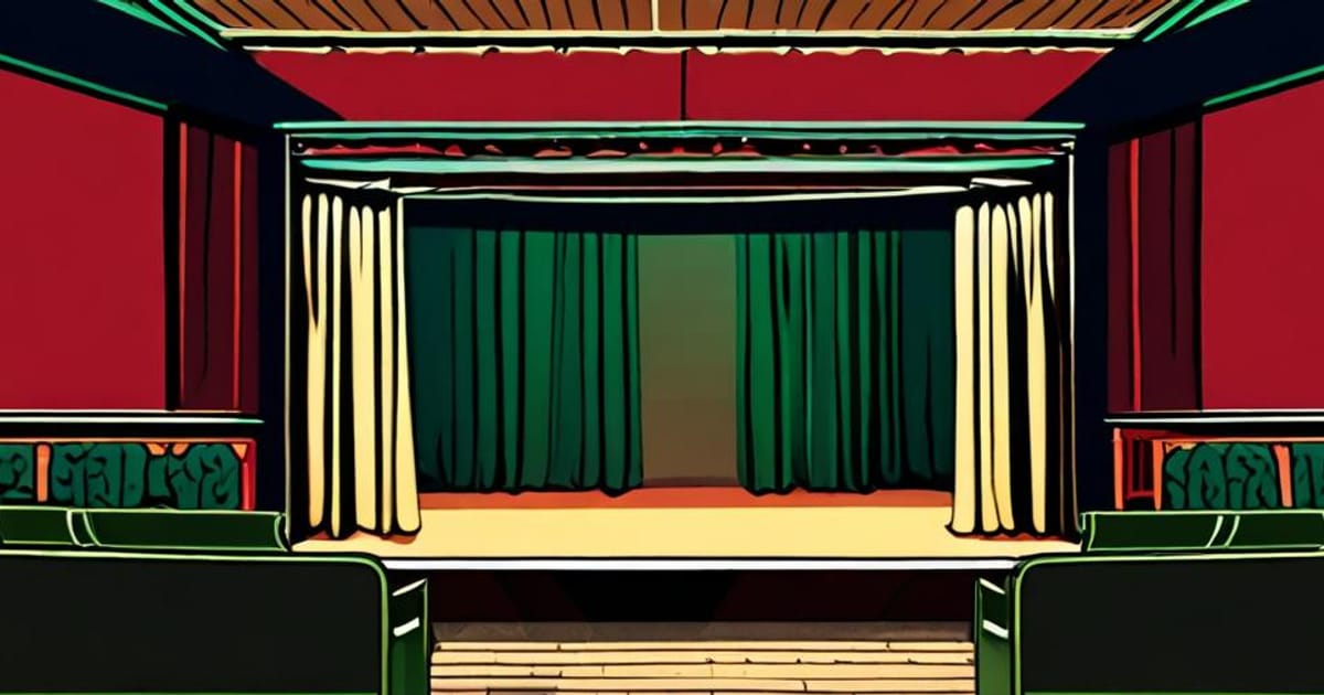 Ilustración editorial de portada sobre Posadas: el teatro vecinal sostiene su propia escena