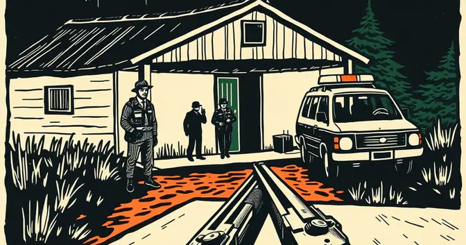 Ilustración editorial de portada sobre Detuvieron a un hombre en Fracrán tras ser denunciado por amenazar a su pareja con un arma de fuego