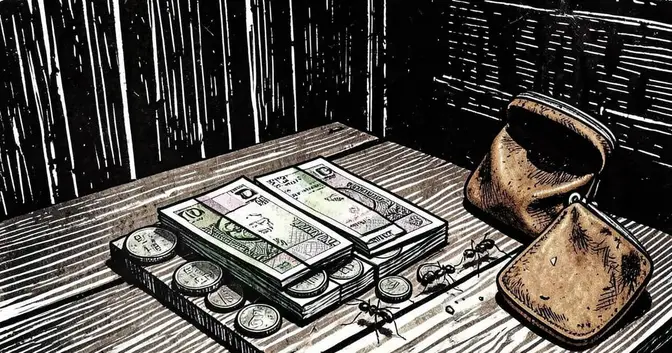 Ilustración editorial de portada sobre Oberá: le sacaron $11 millones a una anciana de a poco