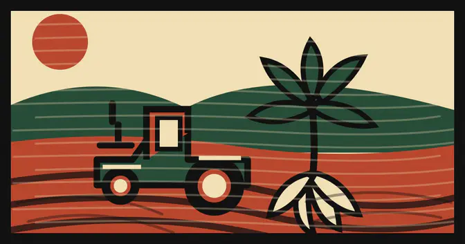 Ilustración editorial de portada sobre Tractorazo yerbatero en Iguazú: el Gobierno rechazó el piso