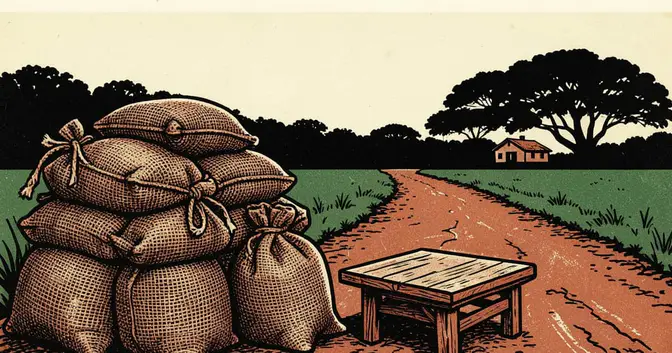 Ilustración editorial de portada sobre Yerba chica busca la góndola bonaerense, sin reglas