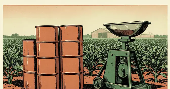 Ilustración editorial de portada sobre Misiones legalizó el glifosato: la exportación cayó 84%