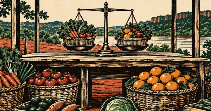 Ilustración editorial de portada sobre Ferias francas: el índice de precios volvió sin San Vicente