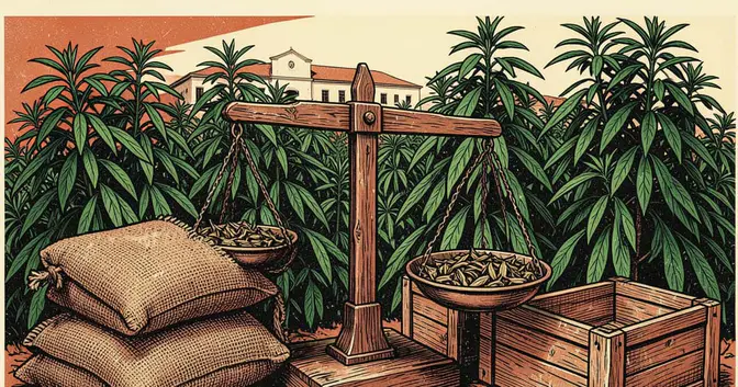 Ilustración editorial de portada sobre Yerba mate: Nación quiere pasarle el control al Senasa