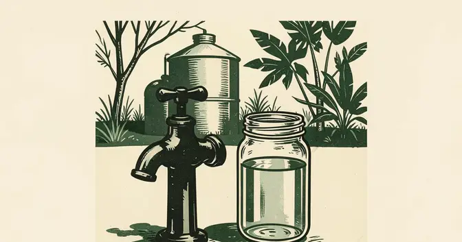 Ilustración editorial de portada sobre Agua en Puerto Piray: qué aclara el laboratorio de UNaM