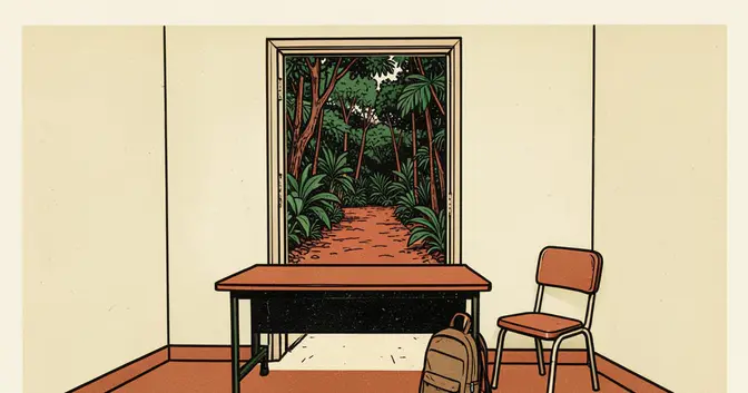 Ilustración editorial de portada sobre UNaM: advierten que trabajar retrasa la cursada en Misiones
