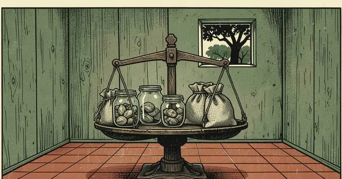 Ilustración editorial de portada sobre Alimentos cayó 2% real en Misiones pese a subir 194%
