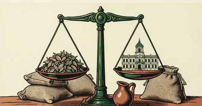 Ilustración editorial de portada sobre Yerba mate: el INYM frena el traspaso a Senasa en Misiones