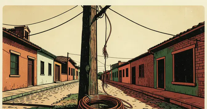 Ilustración editorial de portada sobre Robacables en Misiones: más de 20 detenidos en dos semanas