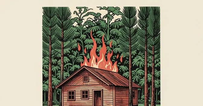 Ilustración editorial de portada sobre Arauco en Misiones: tierra, fuego y un Estado dividido