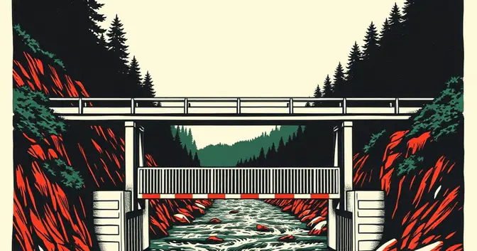 Ilustración editorial de portada sobre Ruta 12: dos puentes cerrados y una conexión vulnerable